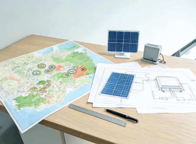 Renewable energy project planning map and technical notes